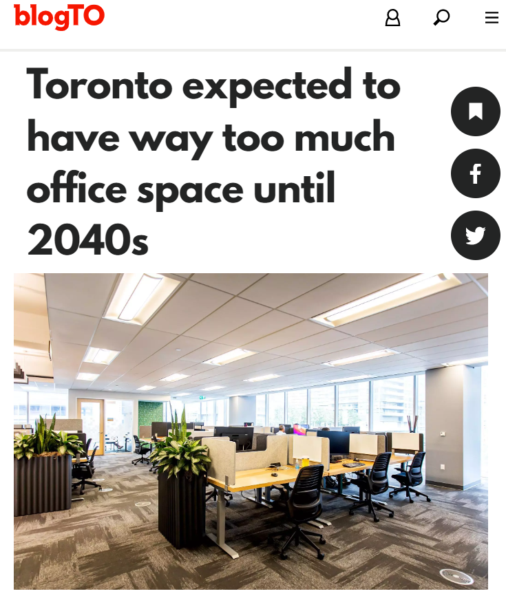 办公楼或改成公寓！报告显示：2041年多伦多将有数万平方米办公室空置