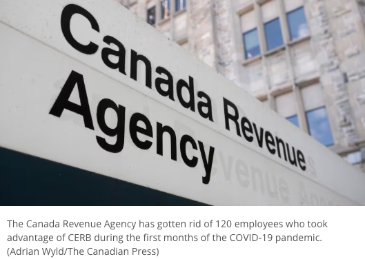 加拿大税务局120名员工在职期间申领CERB救济金被开除！600人被查出可疑