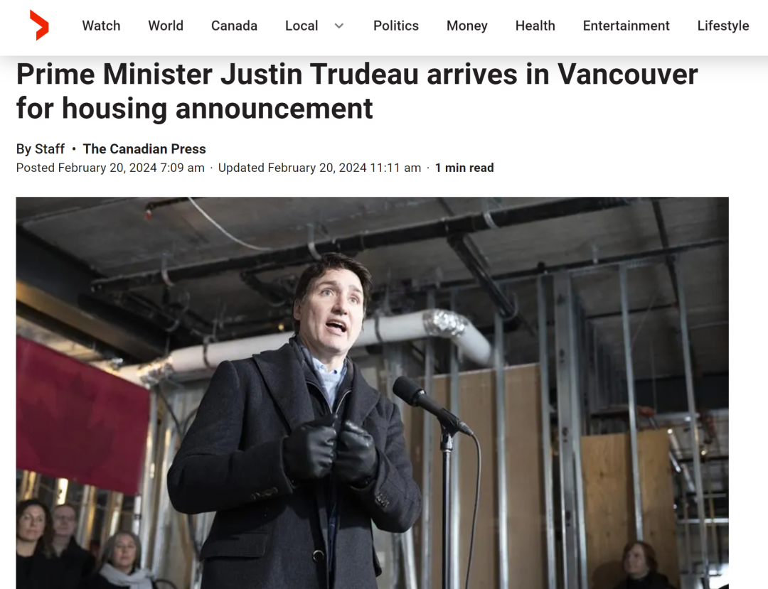 特鲁多温哥华官宣住房新政!加拿大1月通胀骤降，要降息了？！