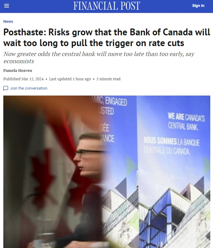 加拿大央行被批降息太迟！恐引爆经济“螺旋式下滑”！违约、破产潮接踵而来