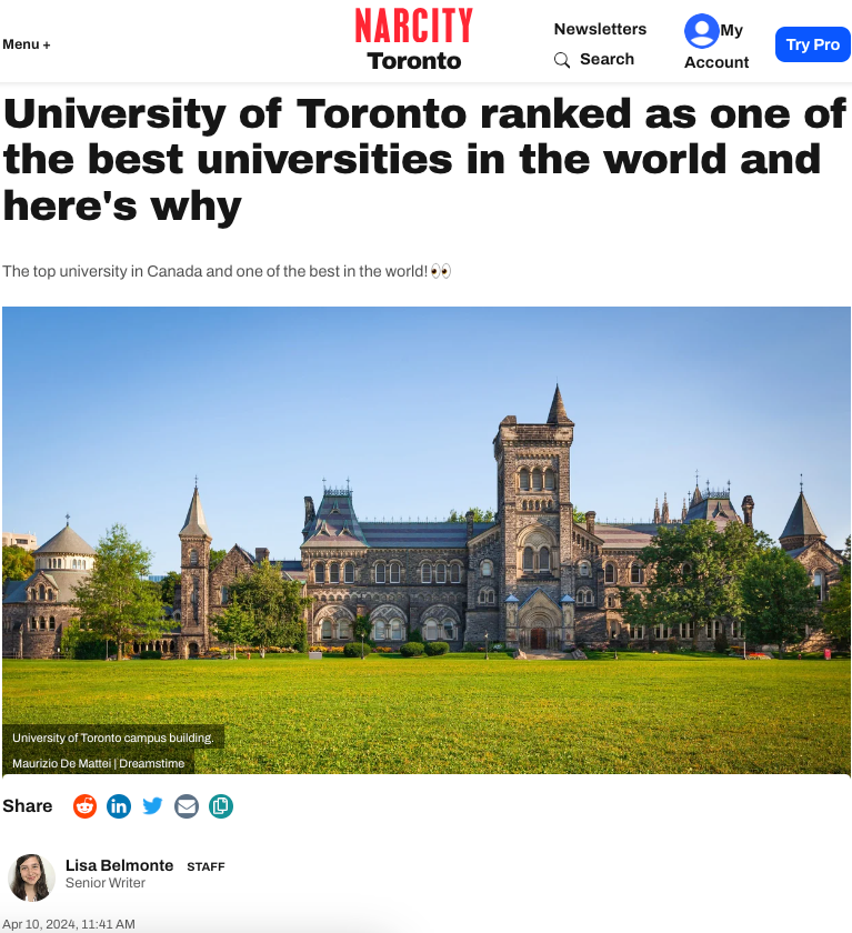 加拿大17所名校跻身全球大学TOP10学科！多大、UBC和麦吉尔前三