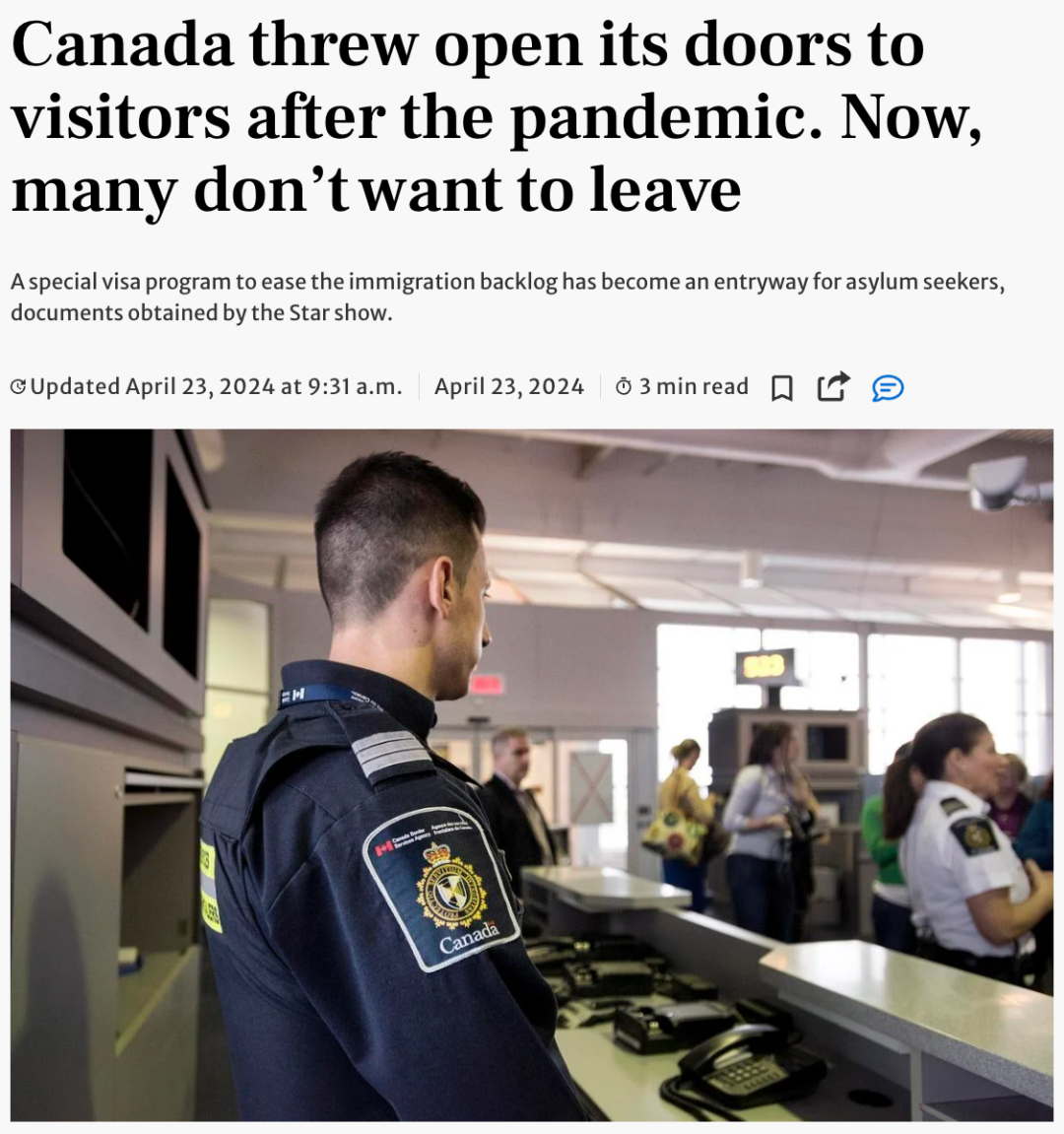 加拿大向游客狂发签证，结果悲催了，超多访客留下申请难民！