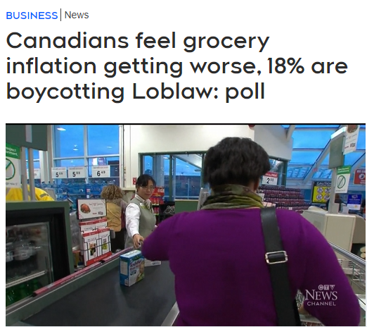 通胀数据降温！但大批加拿大居民持反观点，18%的人都抵制Loblaw！